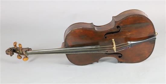 An 18th century cello, labelled Jacobus Stainer in absam prope oe nipontum 1660, in a W. E. Hill & Sons ebonised wood case, Numerous